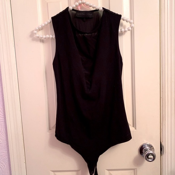 Kendall & Kylie Tops - Mesh V-Neck Bodysuit